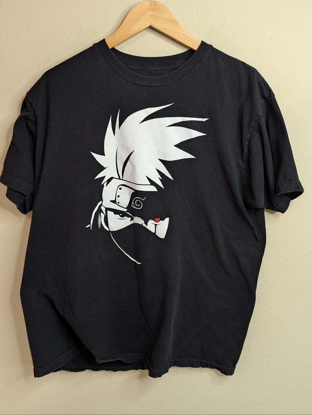 Naruto Shippuden Kakashi Sharingan Graphic Tee Black Size XL Official